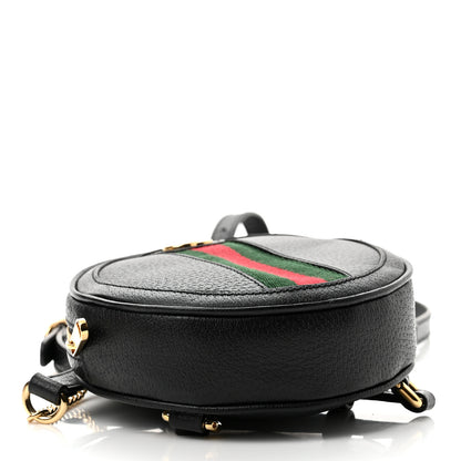 Gucci Grained Calfskin Web Mini Ophidia Round Backpack Black 4 of 10