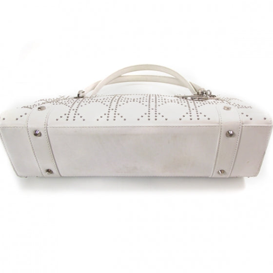 Christian Dior Lambskin Cannage Studded East West Lady Dior White 4 of 10