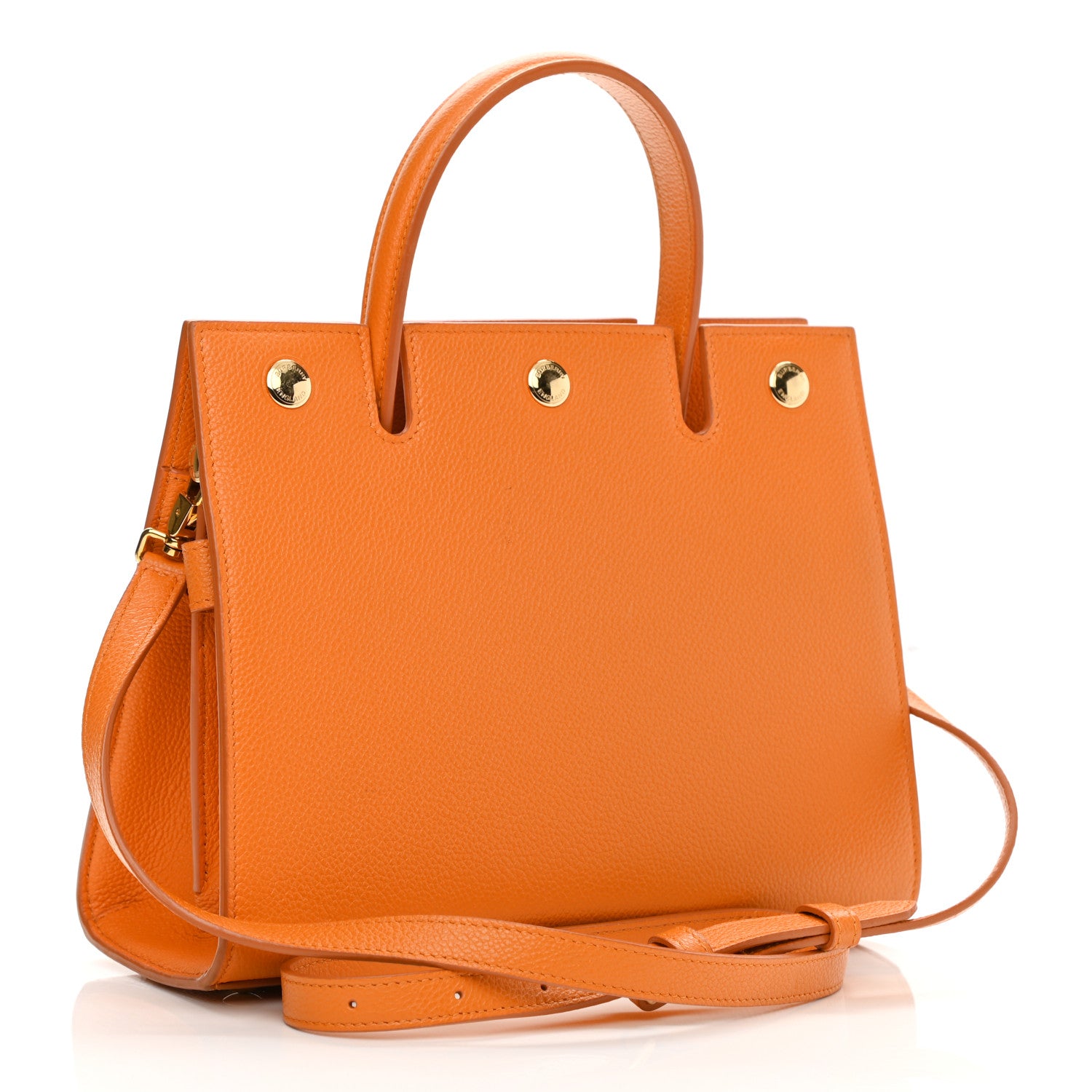 Burberry Grainy Calfskin Mini Title Bag Orange 3 of 10