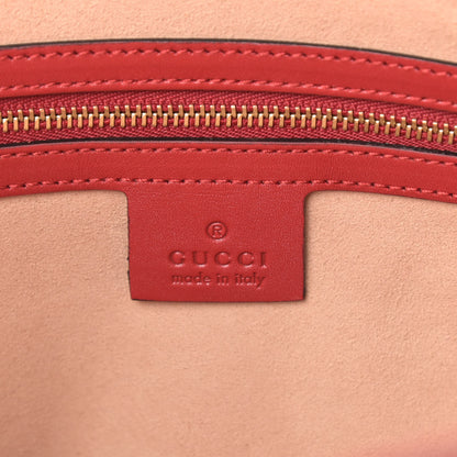 Gucci Soft Guccissima Signature Large Shoulder Tote Bag Hibiscus Red 6 of 9