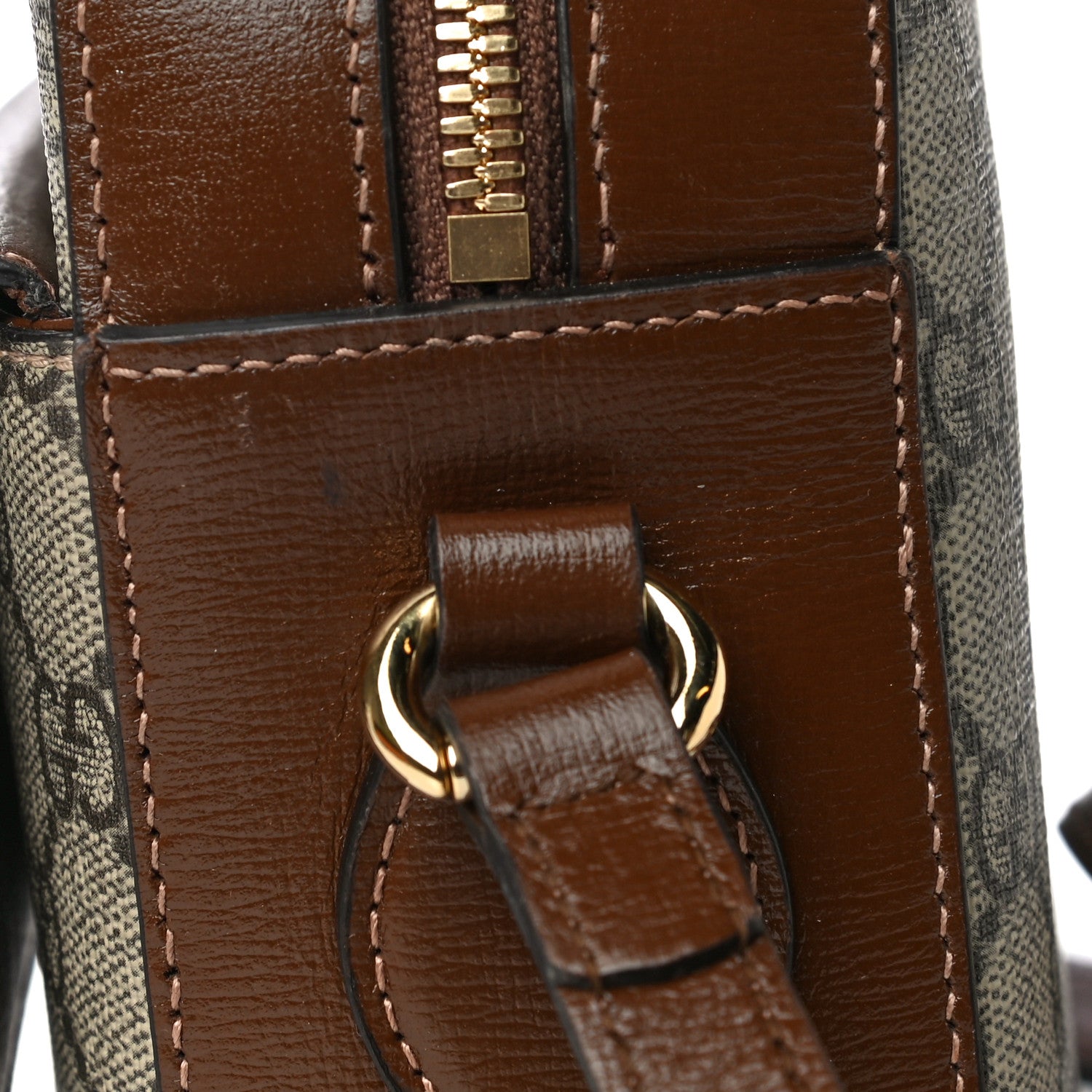 Gucci GG Supreme Monogram Small Horsebit 1955 Shoulder Bag Beige Brown Sugar 11 of 22