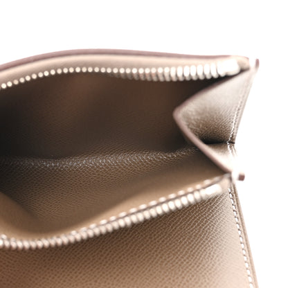 Hermes Madame Calfskin Charniere Compact Wallet Etoupe 5 of 7