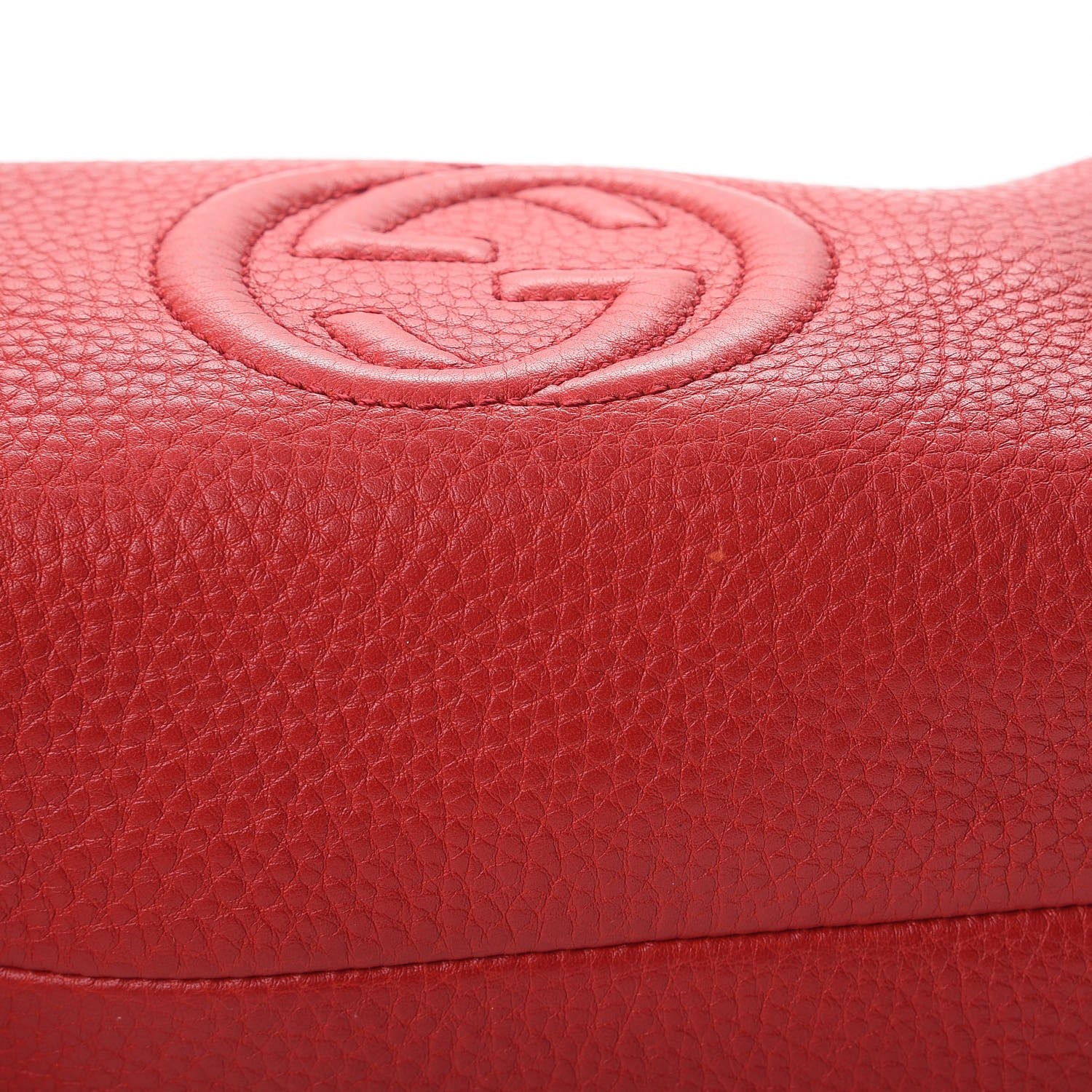 Gucci Pebbled Calfskin Medium Soho Cosmetic Case Red 9 of 10