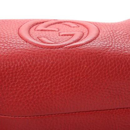Gucci Pebbled Calfskin Medium Soho Cosmetic Case Red 9 of 10