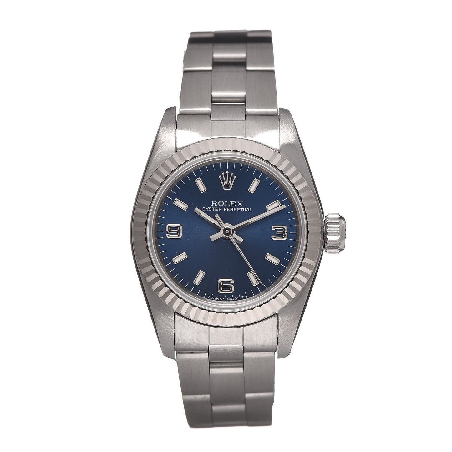 Stainless Steel 25mm Oyster Perpetual Watch Blue 67194
