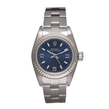 Rolex Stainless Steel 25mm Oyster Perpetual Watch Blue 67194 1 of 7