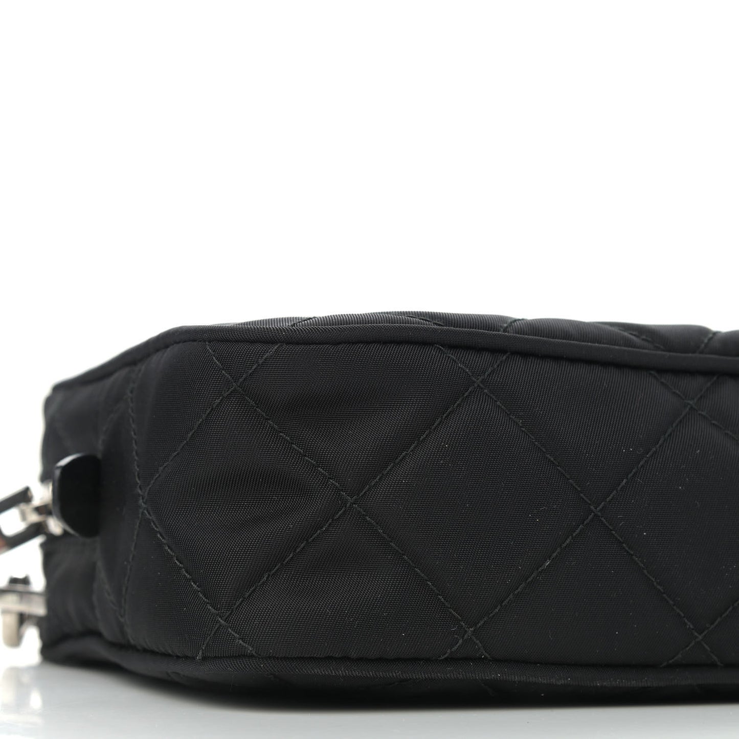 Nylon Tessuto Impuntu Quilted Shoulder Bag Black