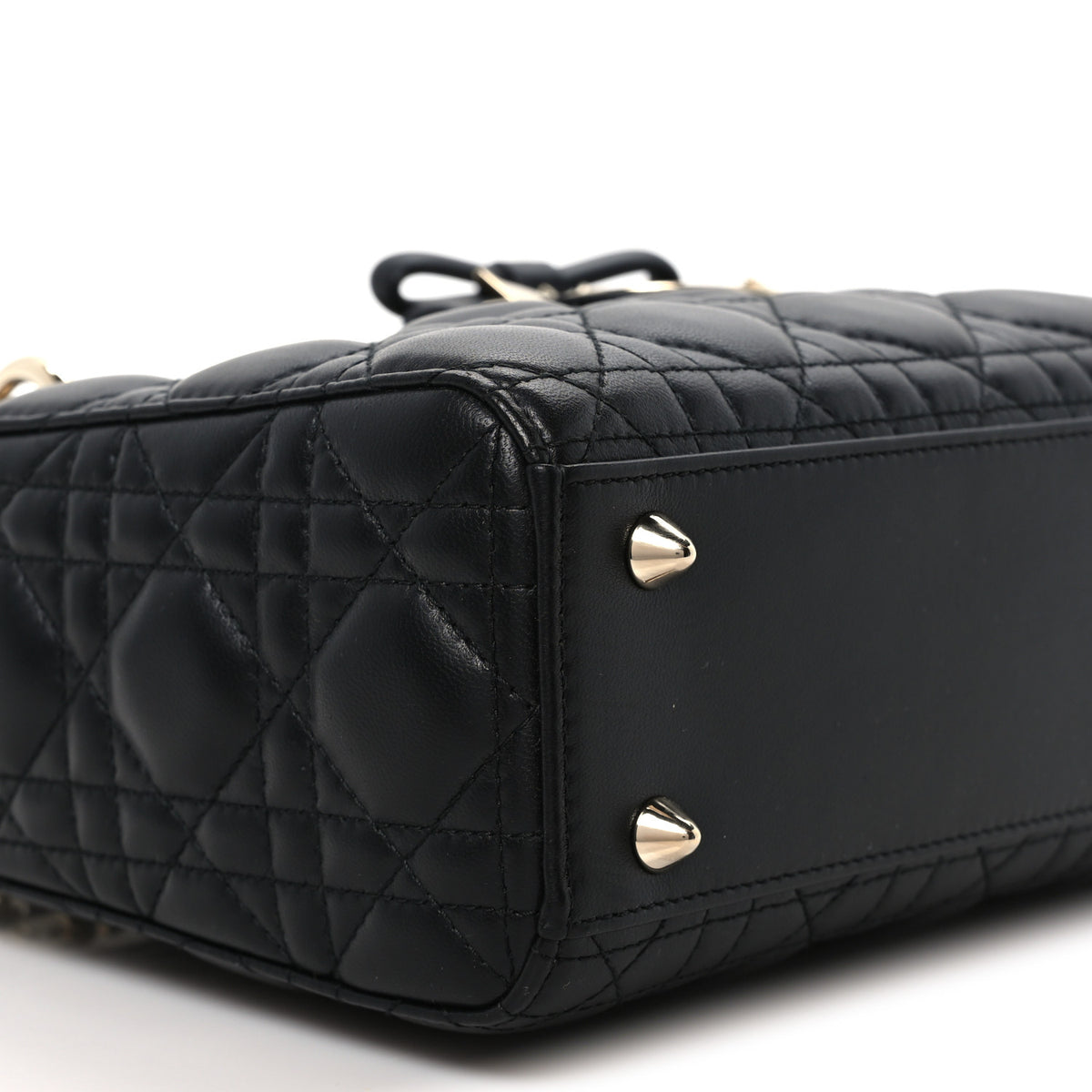 Christian Dior Lambskin Cannage Small Lady Dior With Strap Black 9 of 11