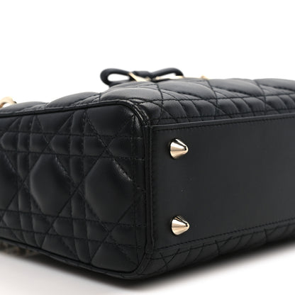 Christian Dior Lambskin Cannage Small Lady Dior With Strap Black 9 of 11