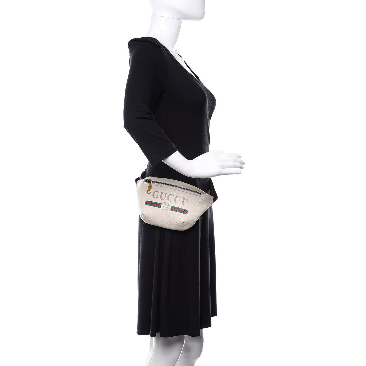 Grained Calfskin Small Logo Belt Bag White