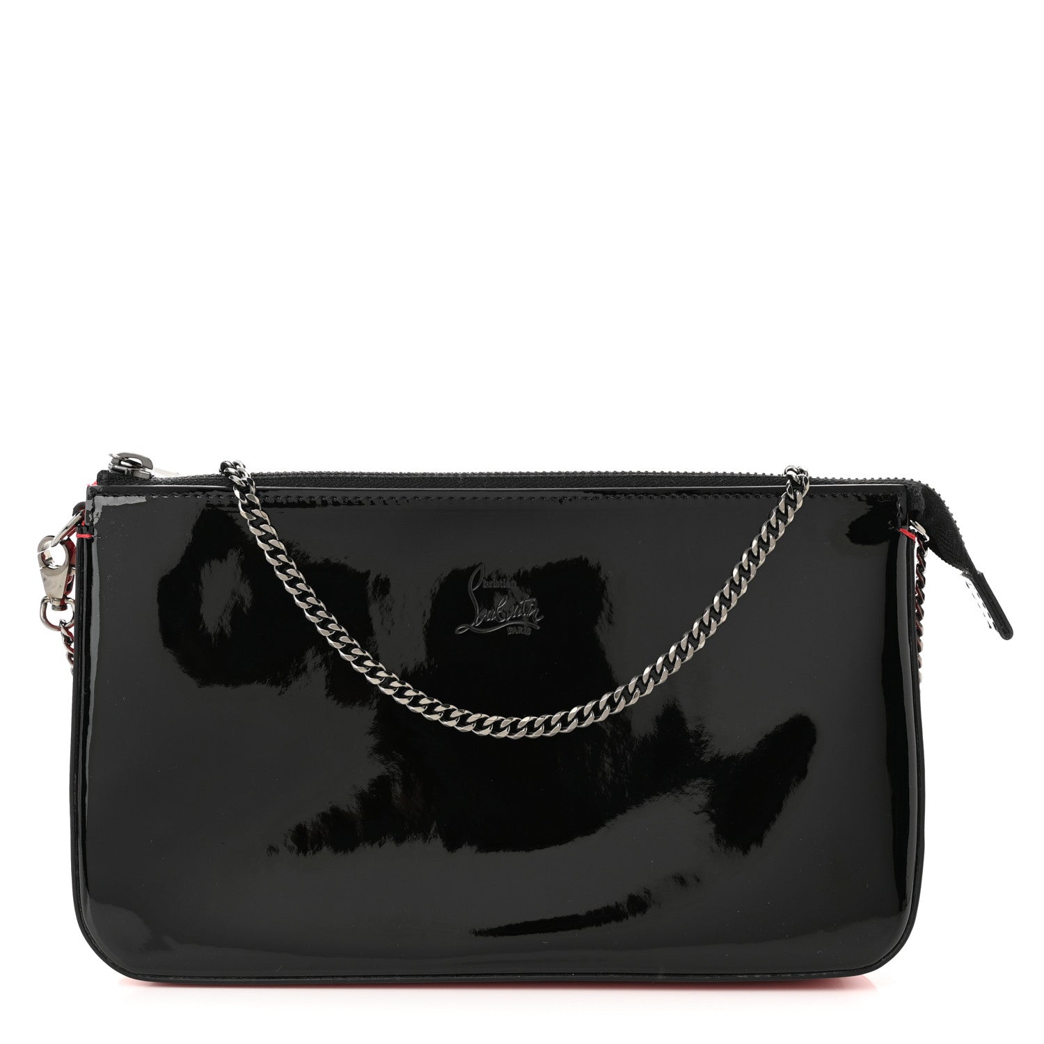 Christian Louboutin Patent Loubila Chain Clutch Black 1 of 9