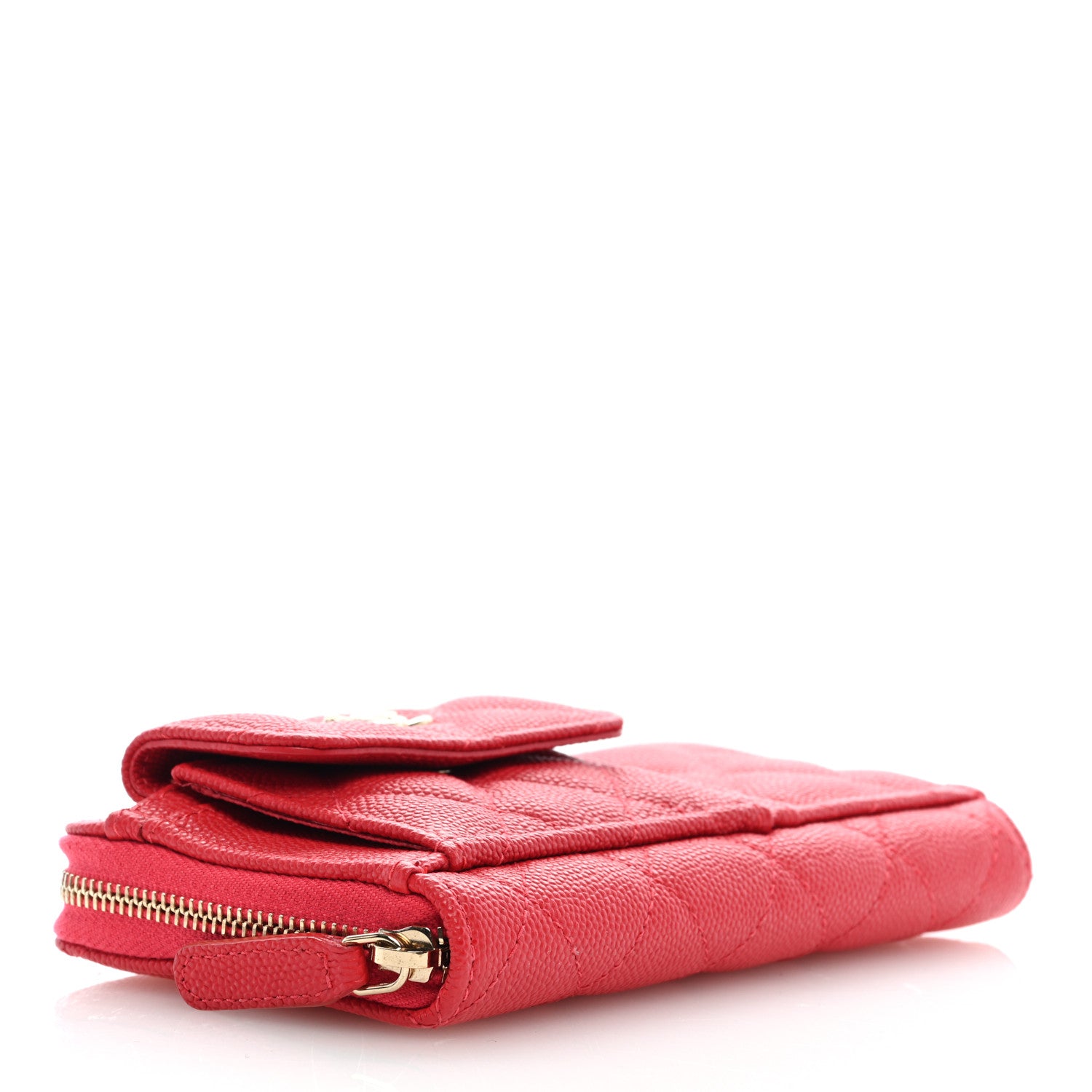 Chanel Caviar Quilted In & Out Zip Around Wallet Red 4 of 7