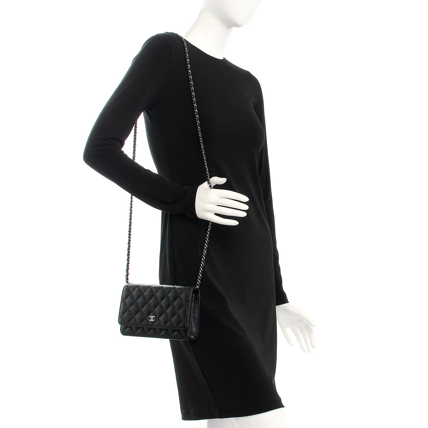Chanel Caviar Quilted Wallet On Chain WOC Black 2 of 9
