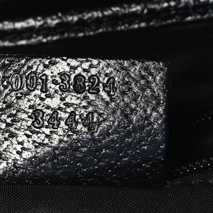 Gucci Canvas Textured Dollar Calfskin Small Jackie O Hobo Black 7 of 10