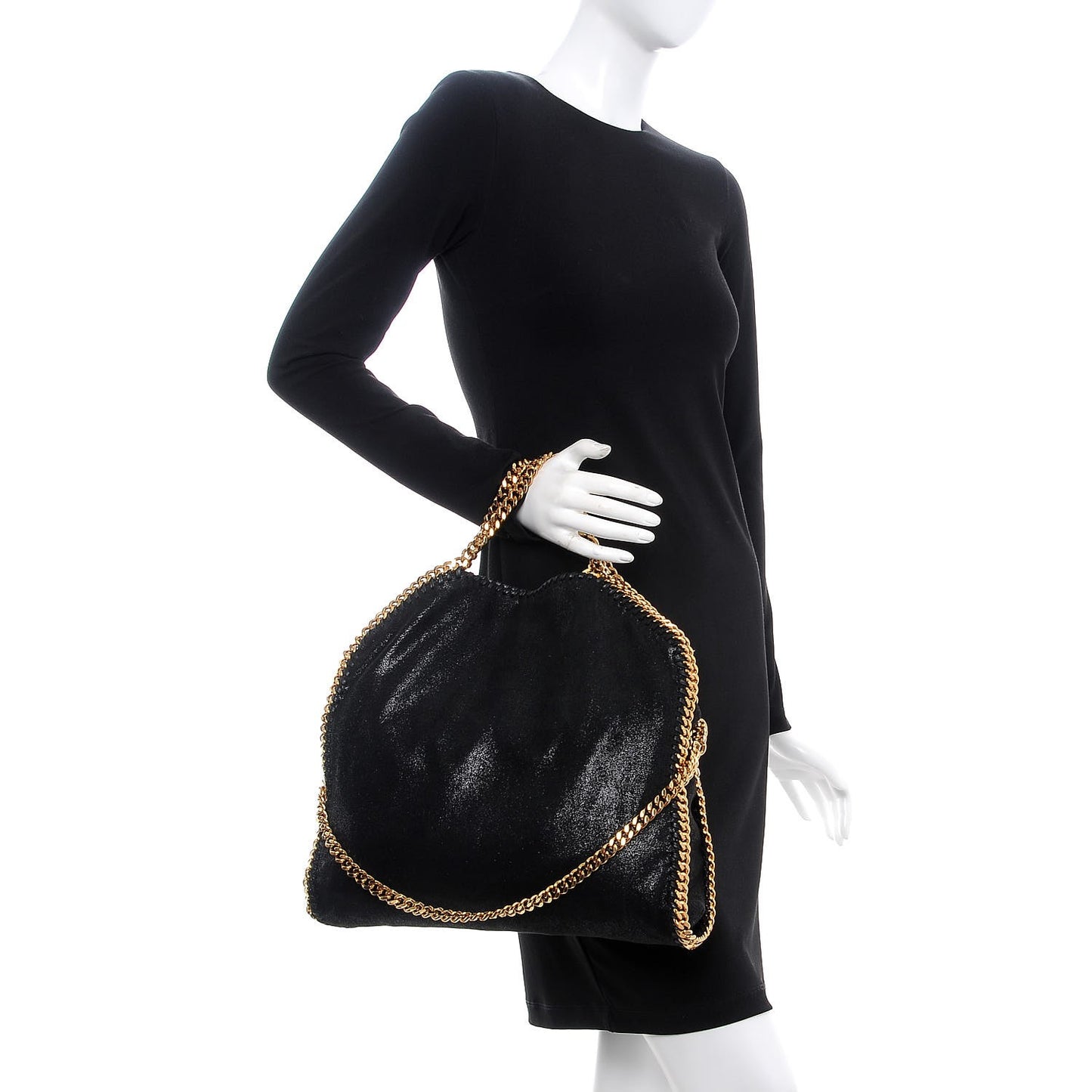 Shaggy Deer Falabella Fold Over Tote Black