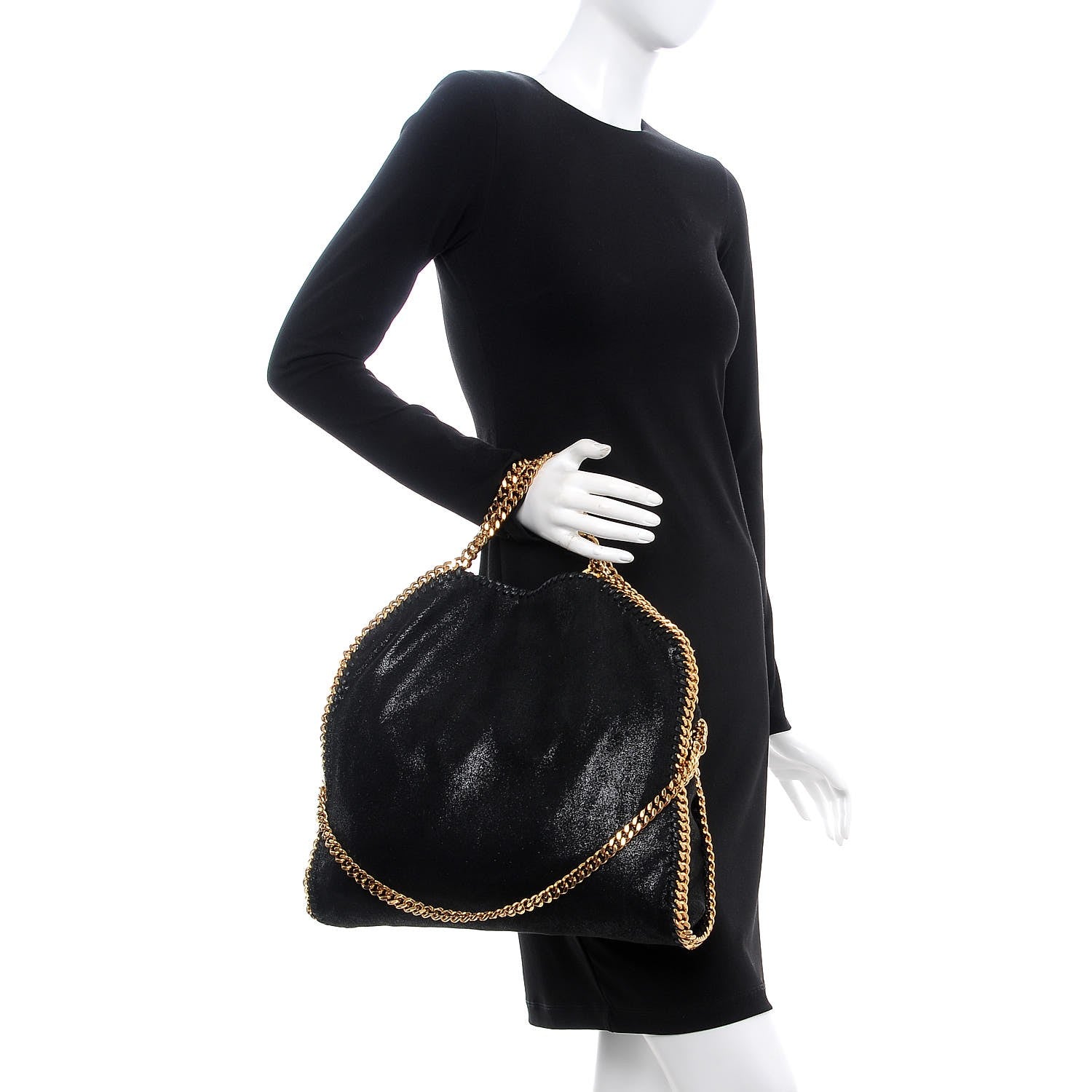 Stella McCartney Shaggy Deer Falabella Fold Over Tote Black 2 of 8