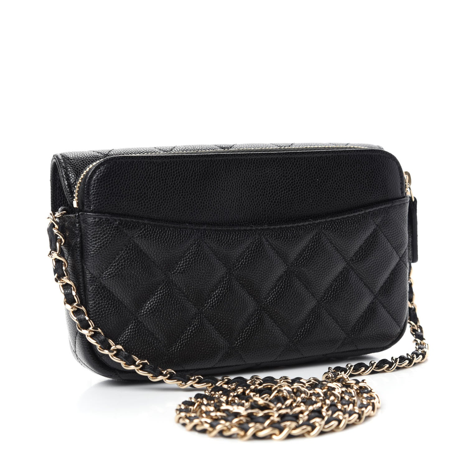 Chanel Caviar Quilted Flap Phone Holder With Chain Black 3 of 13