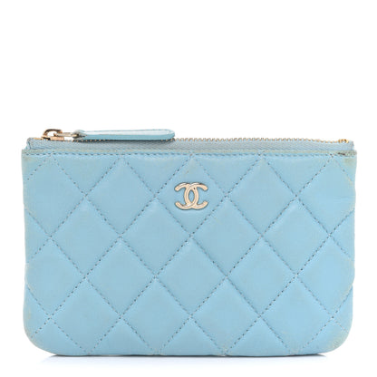 Chanel Lambskin Quilted Small Cosmetic Case Light Blue 1 of 12