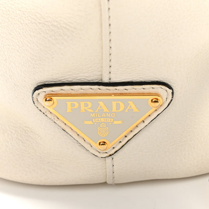 Prada Glace Calfskin Logo Mini Bucket Crossbody Bag White 6 of 10