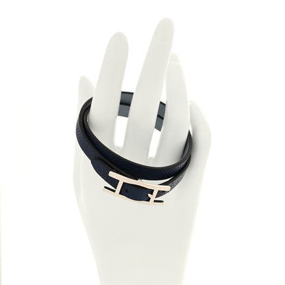 Hermes Epsom Swift Behapi Double Tour Bracelet T3 Bleu Lin Bleu Indigo 2 of 5