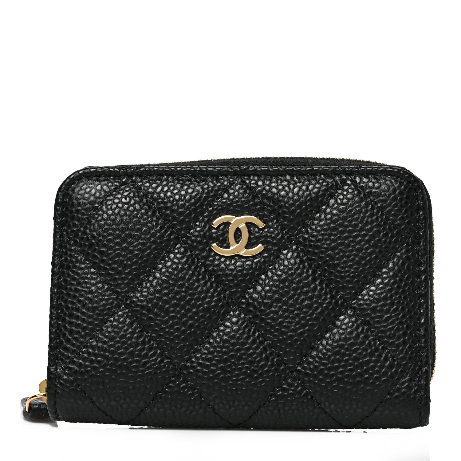 Chanel Caviar Quilted Zip Coin Purse Black 1 of 8