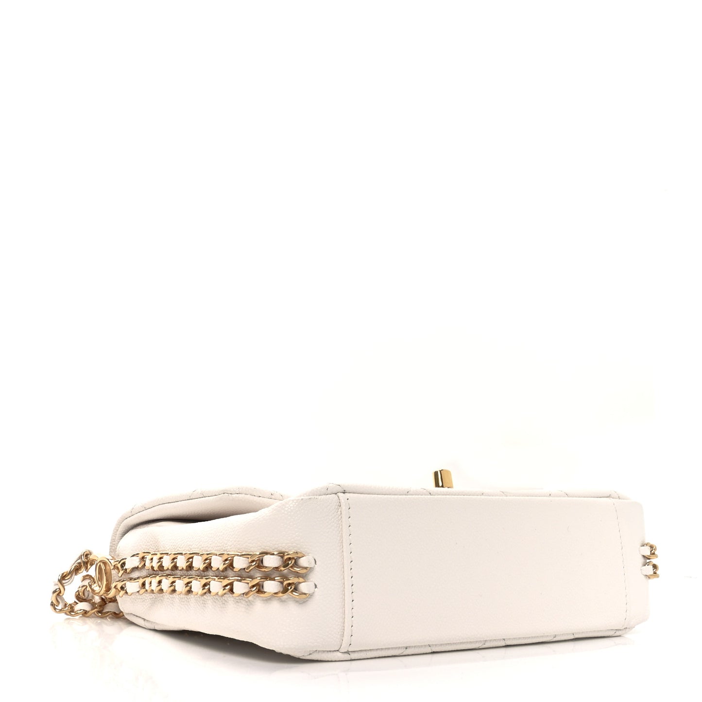 Caviar Quilted Mini CC You Flap White