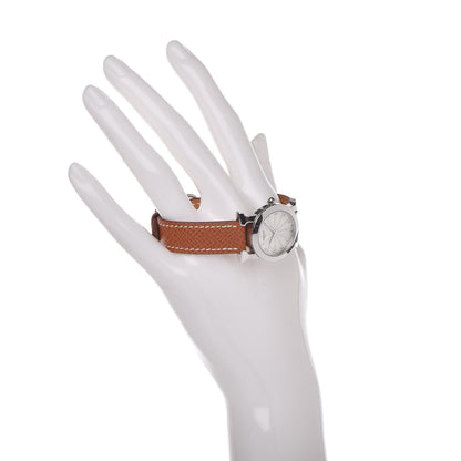 Hermes Stainless Steel Courchevel 25mm Heure H Ronde Quartz Watch Gold 2 of 10