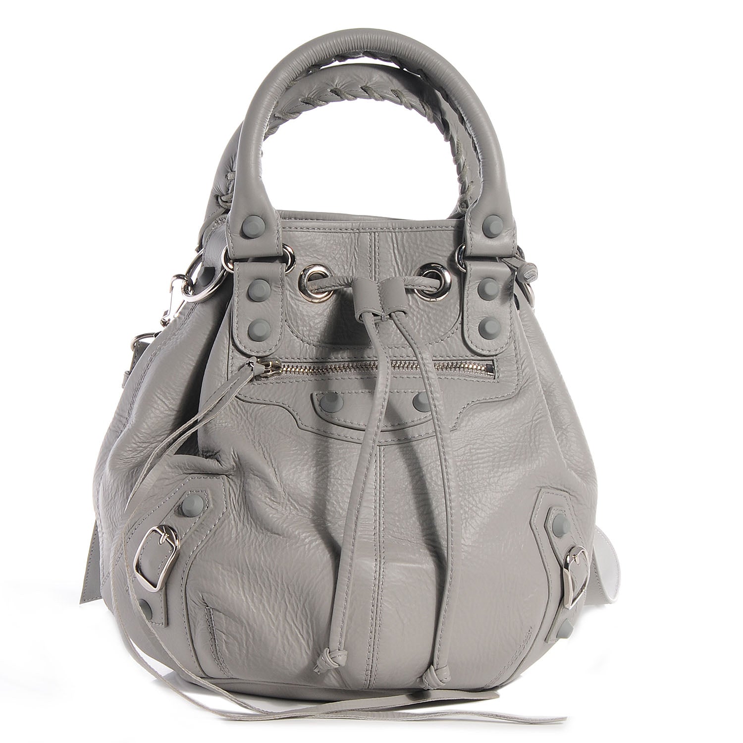 Balenciaga Matte Goatskin Rubber Covered Classic Hardware Mini Pompon Gris Glace 1 of 13