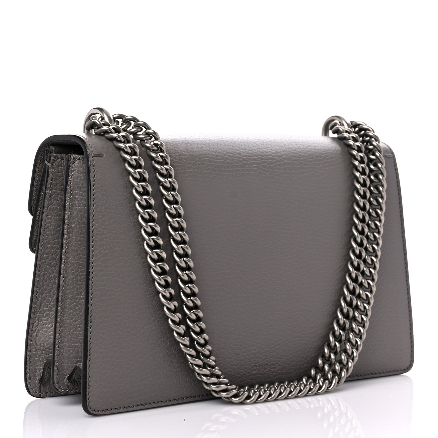 Pebbled Calfskin Small Dionysus Shoulder Bag Dusty Grey