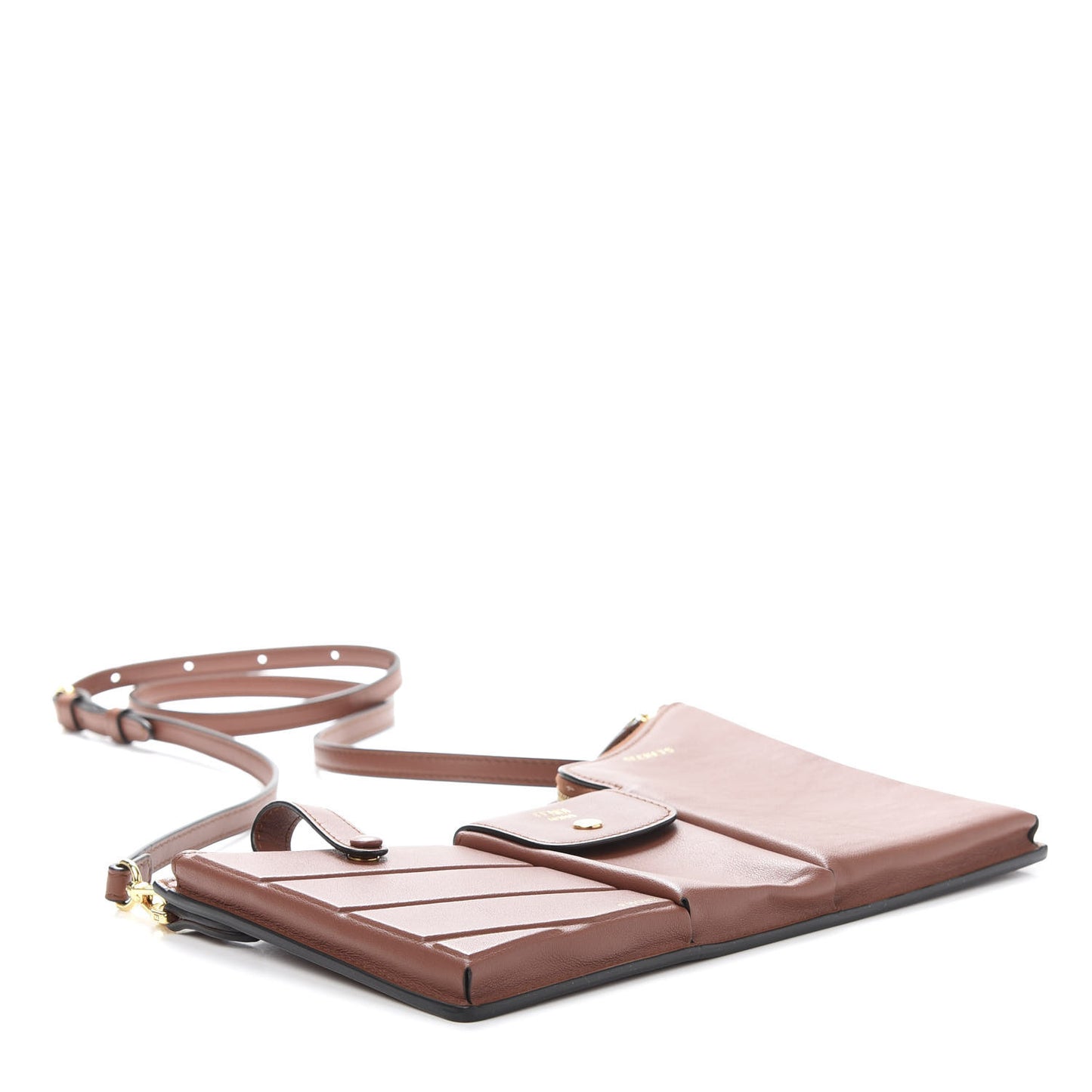 Vitello Grace Matte Mini 3 Pocket Mini Crossbody Bag Rust