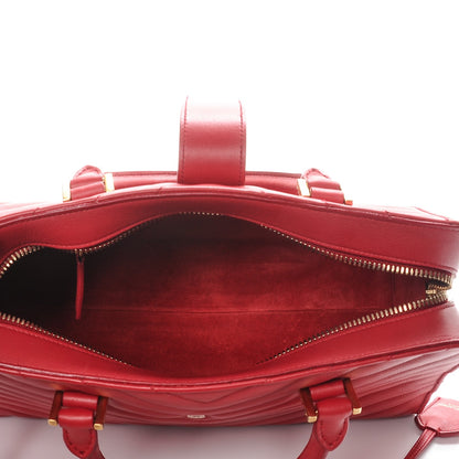 Saint Laurent Calfskin Matelasse Chevron Small Monogram Cabas Lipstick Red 5 of 15