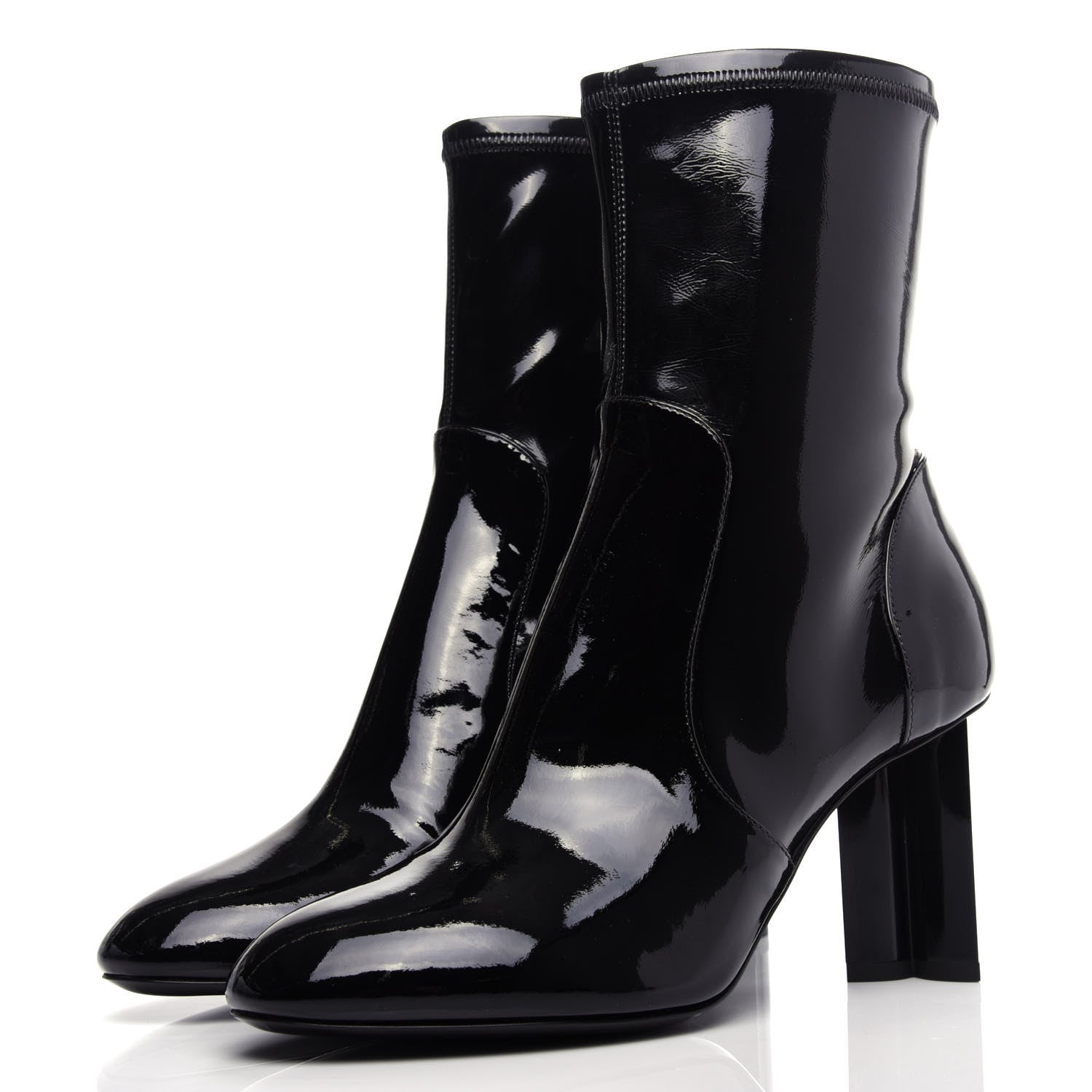 Louis Vuitton Patent Silhouette Ankle Boots 38 Black 3 of 10