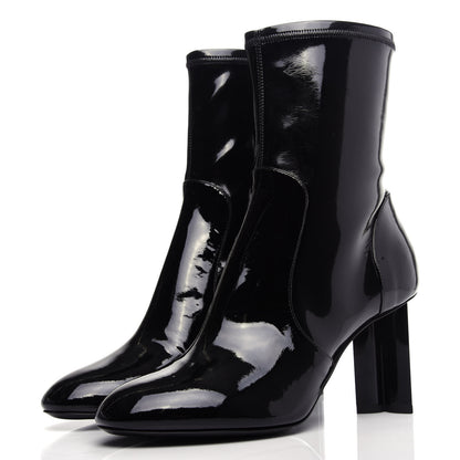 Louis Vuitton Patent Silhouette Ankle Boots 38 Black 3 of 10