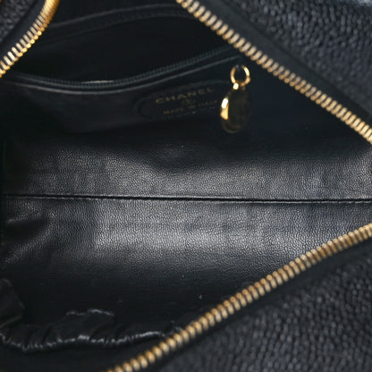 Chanel Caviar Timeless CC Cosmetic Pouch Bag Black 5 of 11