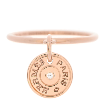 Hermes 18K Rose Gold Diamond Gambade Ring 55 7.25 1 of 6