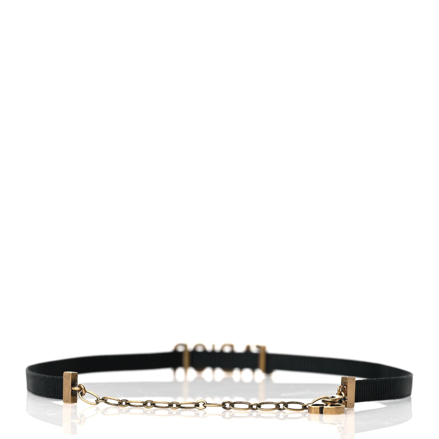 Grosgrain Ribbon J'Adior Logo Choker Necklace Black