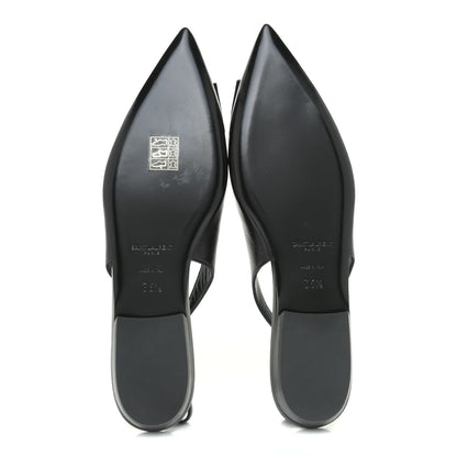 Saint Laurent Patent Smooth Lambskin Anais Slingback Flats 36.5 Black Navy 6 of 16