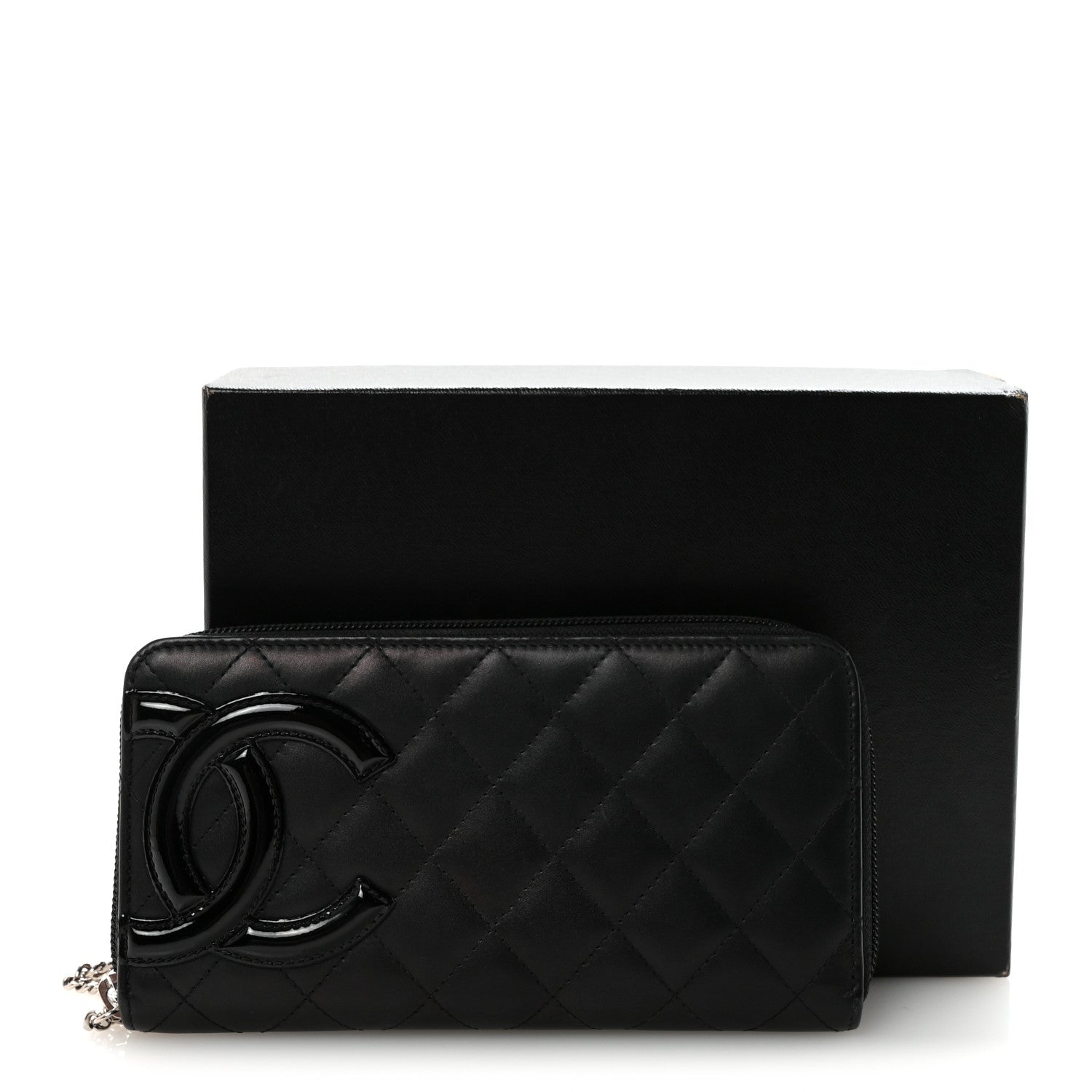Chanel Calfskin Quilted Cambon Large Gusset Zip Around Wallet