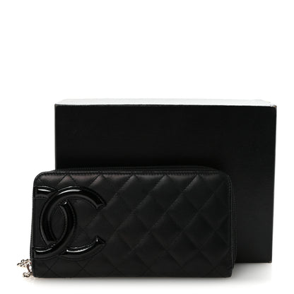 Chanel Calfskin Quilted Cambon Large Gusset Zip Around Wallet Black 9 of 9
