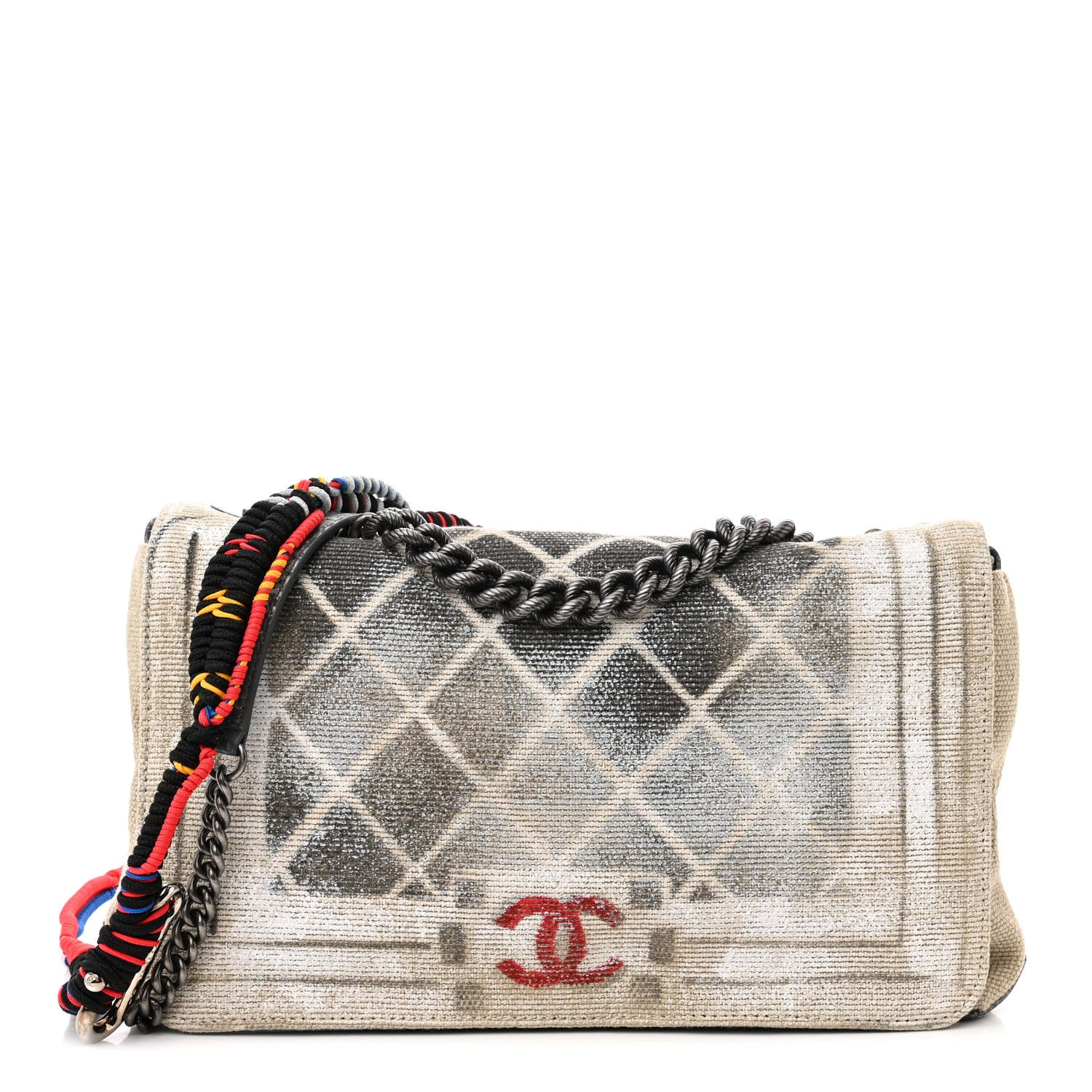 Chanel Canvas Tromp L’Oeil Graffiti Oh My Boy Flap Beige 1 of 10