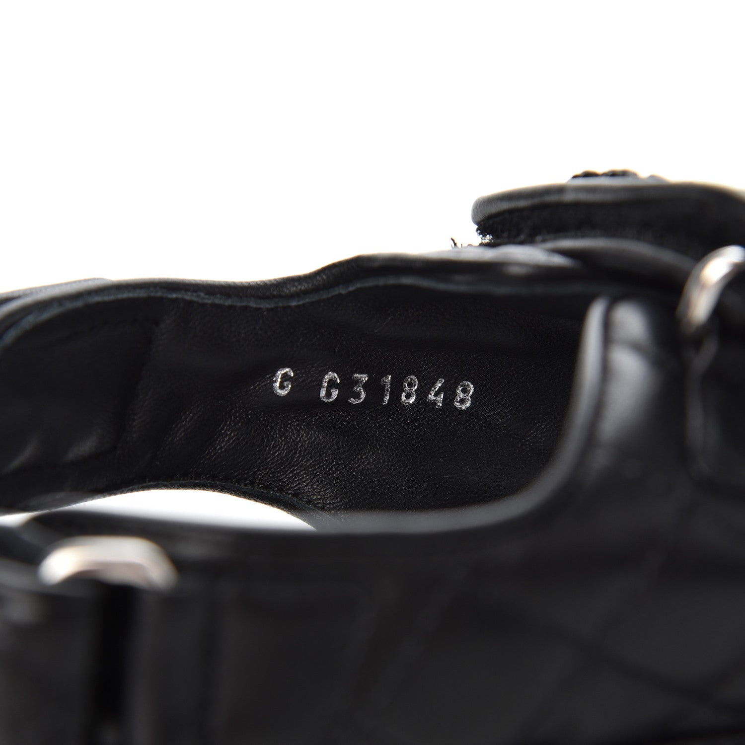 Chanel Lambskin Velcro Dad Sandals 38.5 Black 8 of 16