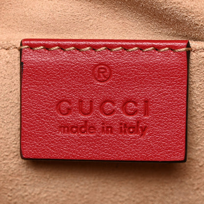 Gucci Calfskin Matelasse Small GG Marmont Chain Shoulder Bag Hibiscus Red 7 of 11