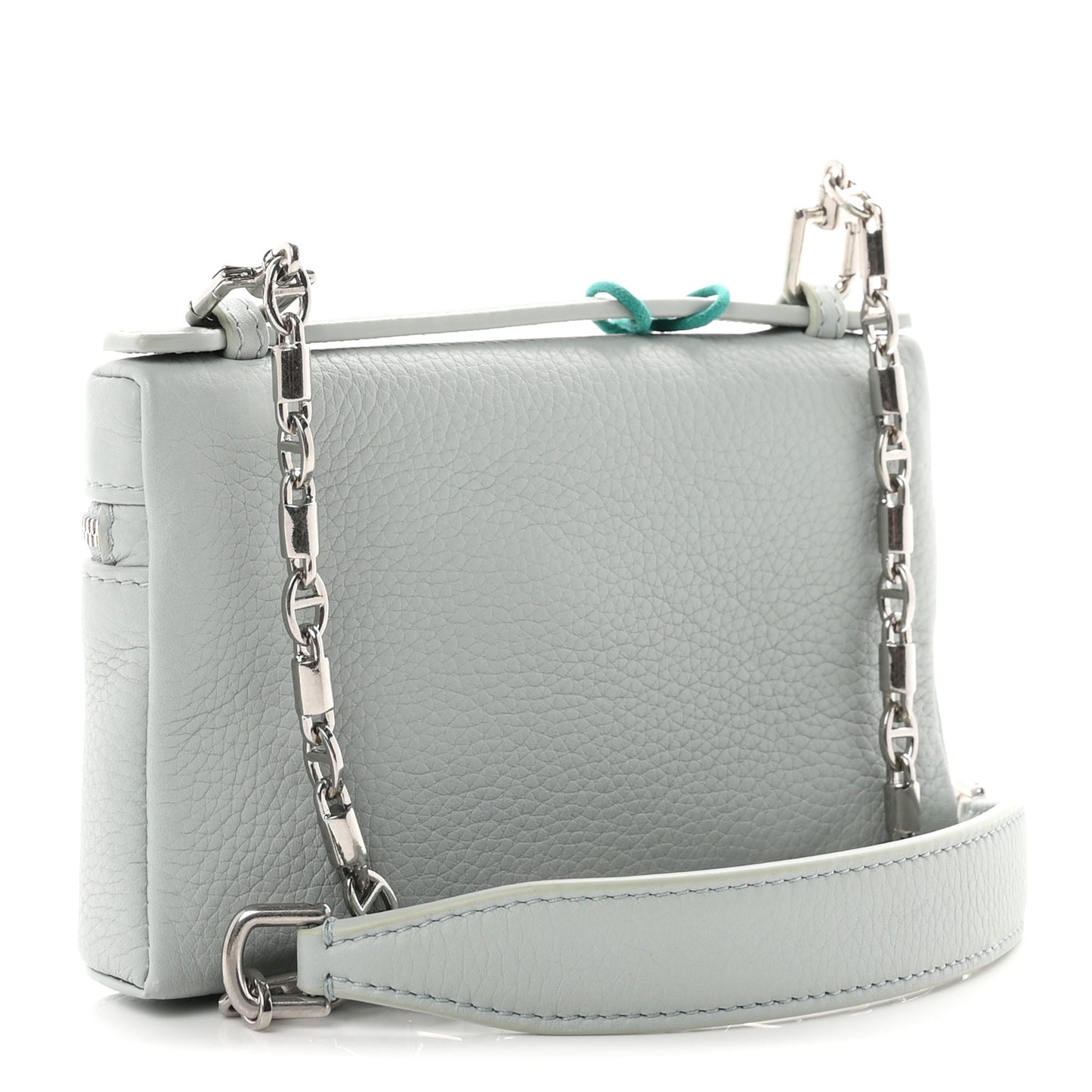 Grained Calfskin Extra Pocket Mini Pouch Minty Breeze