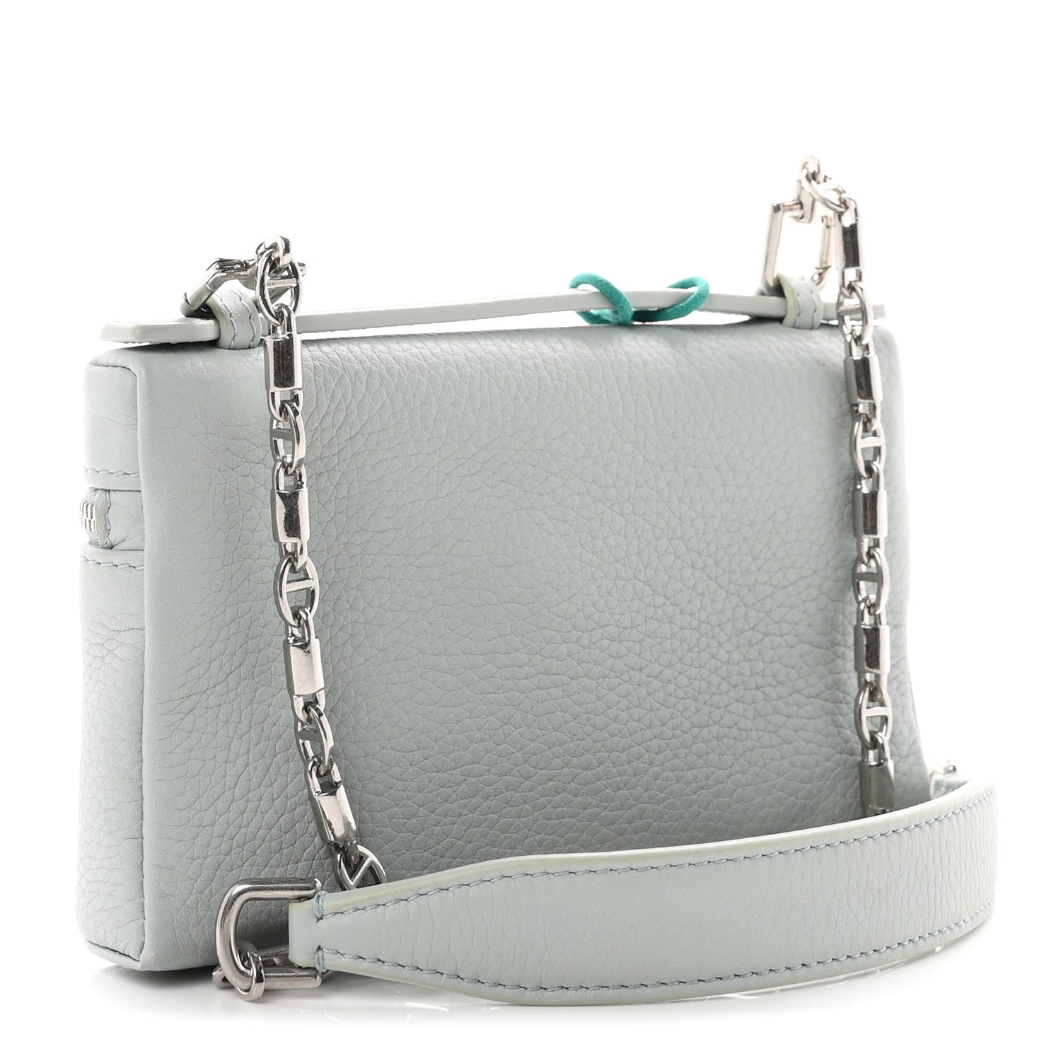 Loro Piana Grained Calfskin Extra Pocket Mini Pouch Minty Breeze 3 of 10