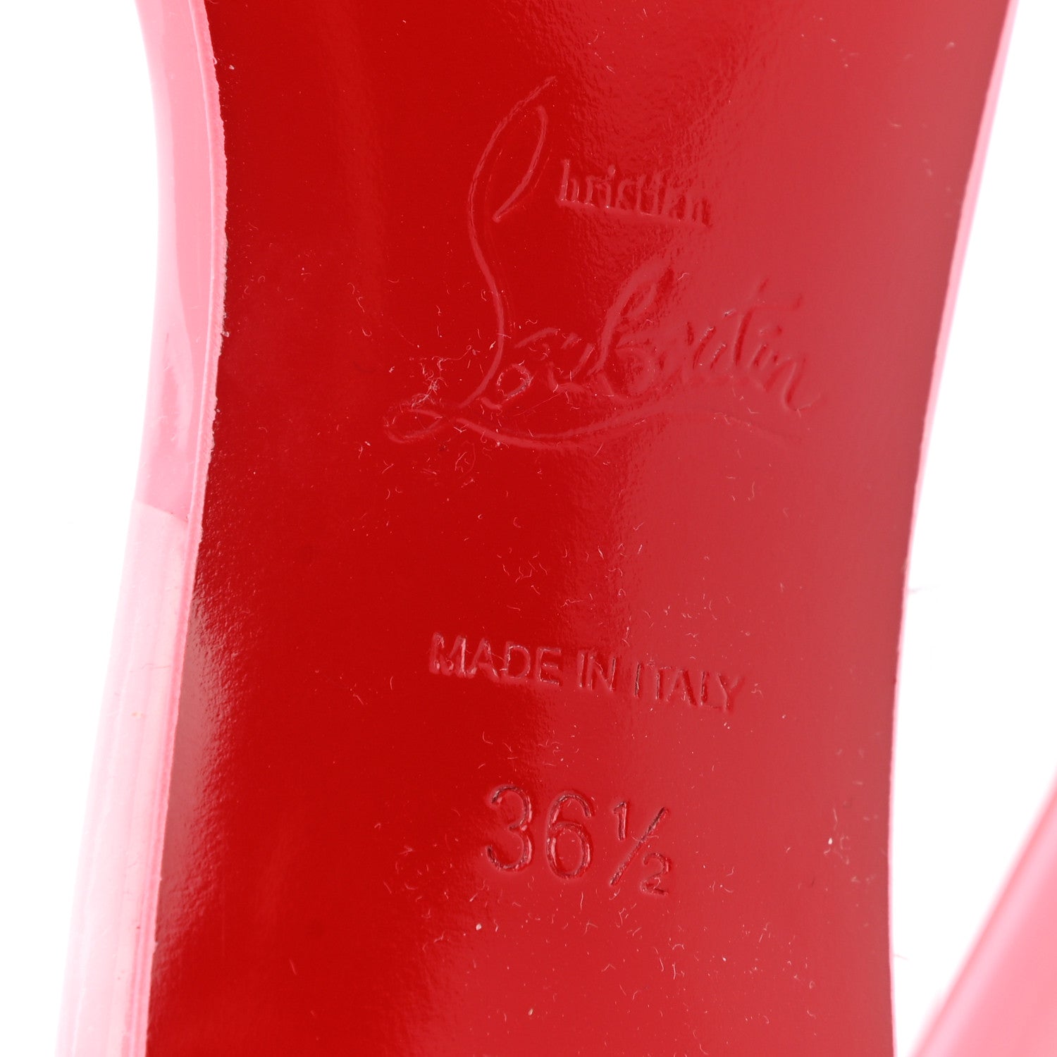 Christian Louboutin Patent PVC Just Nothing 85 Slide Sandals 36.5 Bubblegum 6 of 11