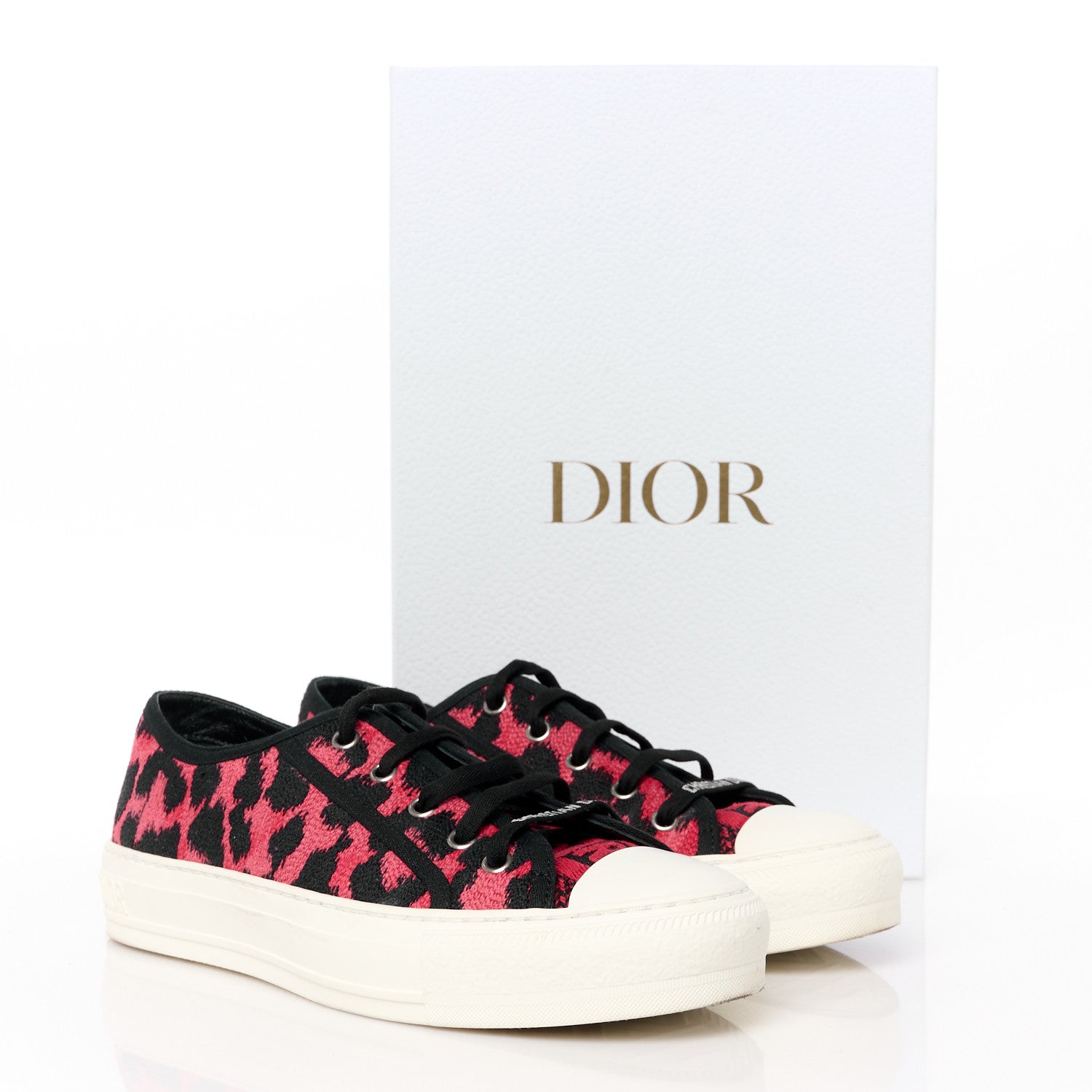 Christian Dior Cotton Mizza Embroidered Walk'N'Dior Low Top Sneakers 38 Framboise 9 of 9