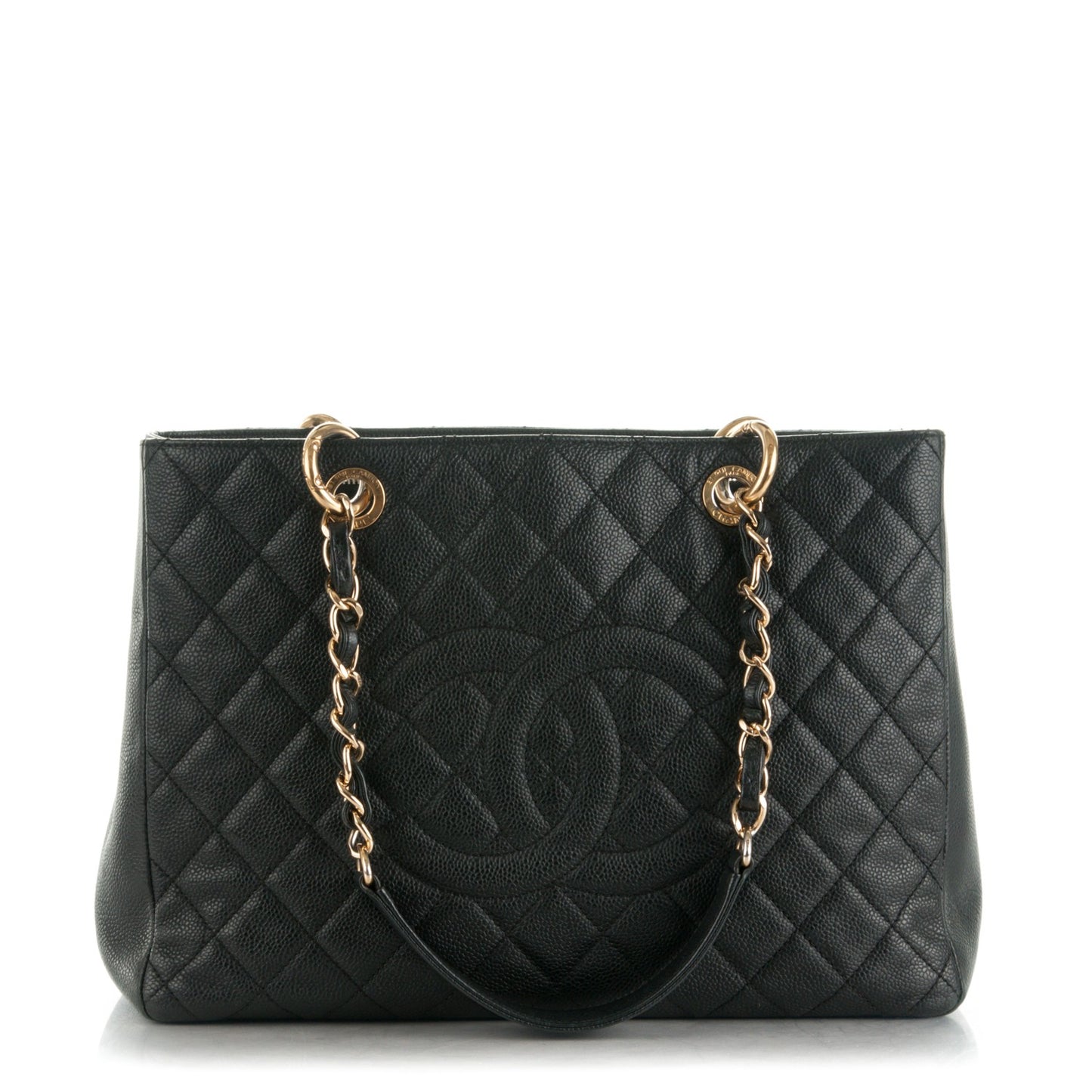 Caviar Quilted Grand Shopping Tote GST Black