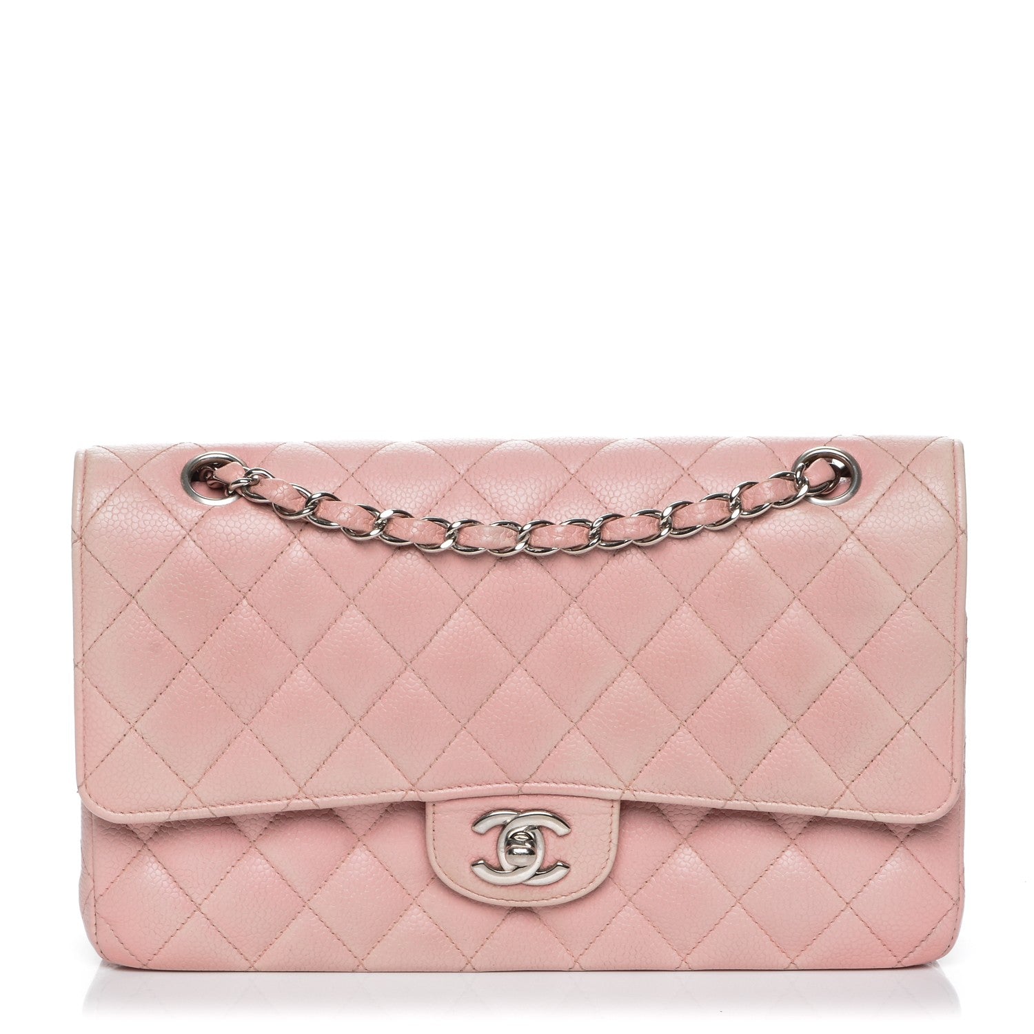 Chanel Caviar Quilted Medium Double Flap Pink 1 of 17