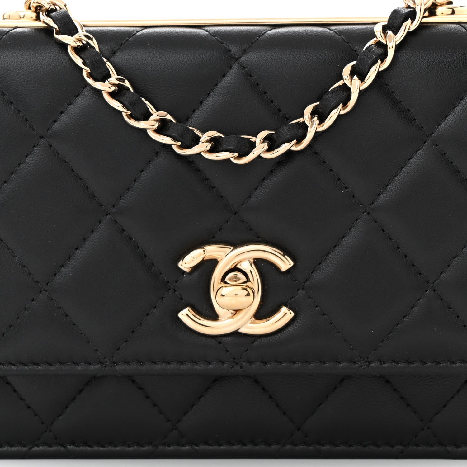 Chanel Lambskin Quilted Mini Trendy CC Wallet On Chain WOC Black 8 of 11