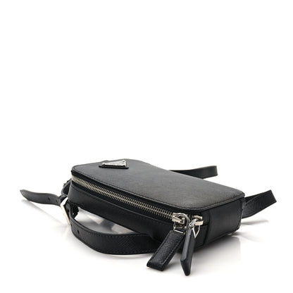 Prada Saffiano Harness Crossbody Travel Pouch Black 4 of 10
